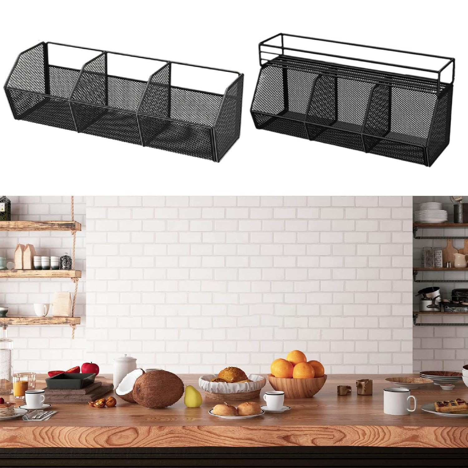 Potato Onion Basket Fruit Vegetable Basket for Kitchen Countertop Household Single Layer | Storage Bins & Baskets | Home Organization | Household Supplies & Cleaning Kitchen Wall Mounted Storage Rack