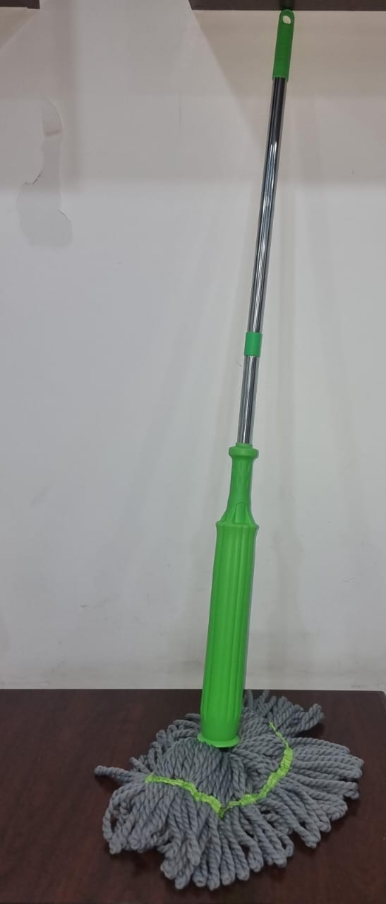 360° very large Spin Mop with Microfiber Head and Telescopic Handle – Reusable Floor Cleaning Mop for Wet & Dry Cleaning, Dust, Dirt, Water and Kitchen, Bathroom, Home & Office Floors