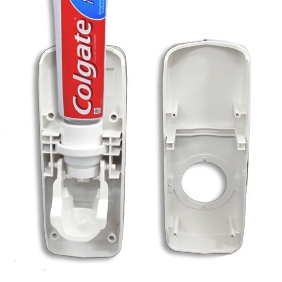 Automatic Toothpaste Dispenser & Toothbrush Holder Wall Mounted Bathroom Organizer with 5 Toothbrush Slots, Touch-Free Toothpaste Squeezer Dispenser
