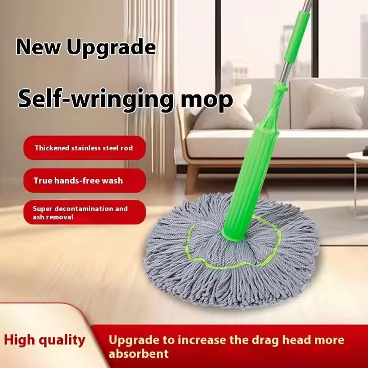 360° very large Spin Mop with Microfiber Head and Telescopic Handle – Reusable Floor Cleaning Mop for Wet & Dry Cleaning, Dust, Dirt, Water and Kitchen, Bathroom, Home & Office Floors