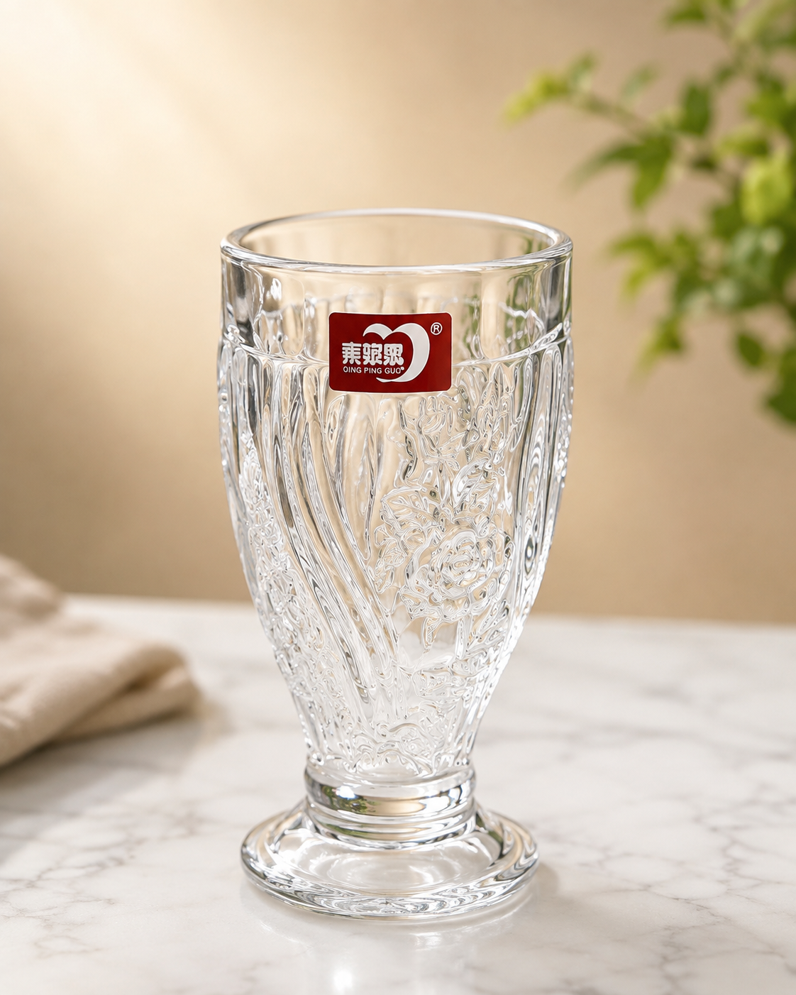 7-Piece Glass Pitcher Set with 1 Water Jug & 6 Drinking Glasses, Elegant Ribbed Glass Drinkware Set with Lid for Water, Juice, Milk & Home Serving