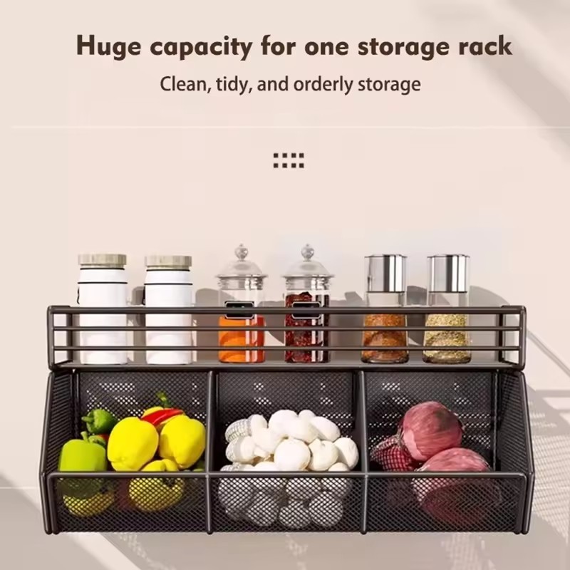 Potato Onion Basket Fruit Vegetable Basket for Kitchen Countertop Household Single Layer | Storage Bins & Baskets | Home Organization | Household Supplies & Cleaning Kitchen Wall Mounted Storage Rack
