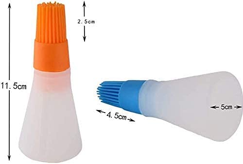 Silicone Oil Bottle with Basting Brush, BPA-Free, 2-in-1 Dispenser for Grilling, Baking and Cooking