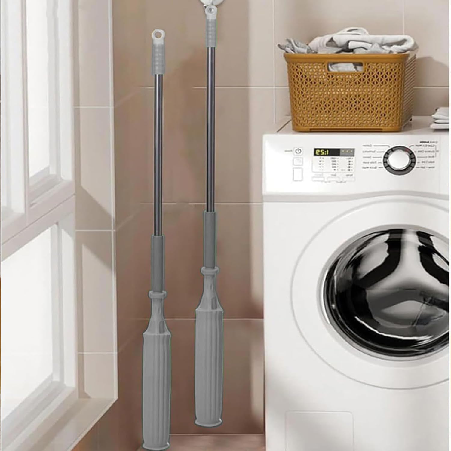360° very large Spin Mop with Microfiber Head and Telescopic Handle – Reusable Floor Cleaning Mop for Wet & Dry Cleaning, Dust, Dirt, Water and Kitchen, Bathroom, Home & Office Floors