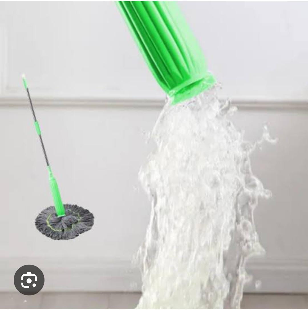 360° very large Spin Mop with Microfiber Head and Telescopic Handle – Reusable Floor Cleaning Mop for Wet & Dry Cleaning, Dust, Dirt, Water and Kitchen, Bathroom, Home & Office Floors