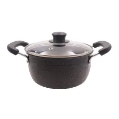 Jamespot Set of 10PCS Die Cast Set Iron Heavy Non-stick Cookware Set Sufuria Set cooking pot set Suitable for induction cookers(5PCS 18/20/22/24/26cm Pots+5pcs Lids)
