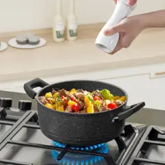 Jamespot Set of 10PCS Die Cast Set Iron Heavy Non-stick Cookware Set Sufuria Set cooking pot set Suitable for induction cookers(5PCS 18/20/22/24/26cm Pots+5pcs Lids)