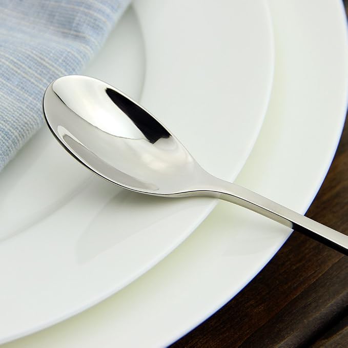 6-Pieces Long Tea spoon Stainless Steel Stirring Spoons – Elegant Mirror Finish for Juice, Ice Cream, Coffee & Desserts