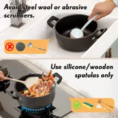 Jamespot Set of 10PCS Die Cast Set Iron Heavy Non-stick Cookware Set Sufuria Set cooking pot set Suitable for induction cookers(5PCS 18/20/22/24/26cm Pots+5pcs Lids)