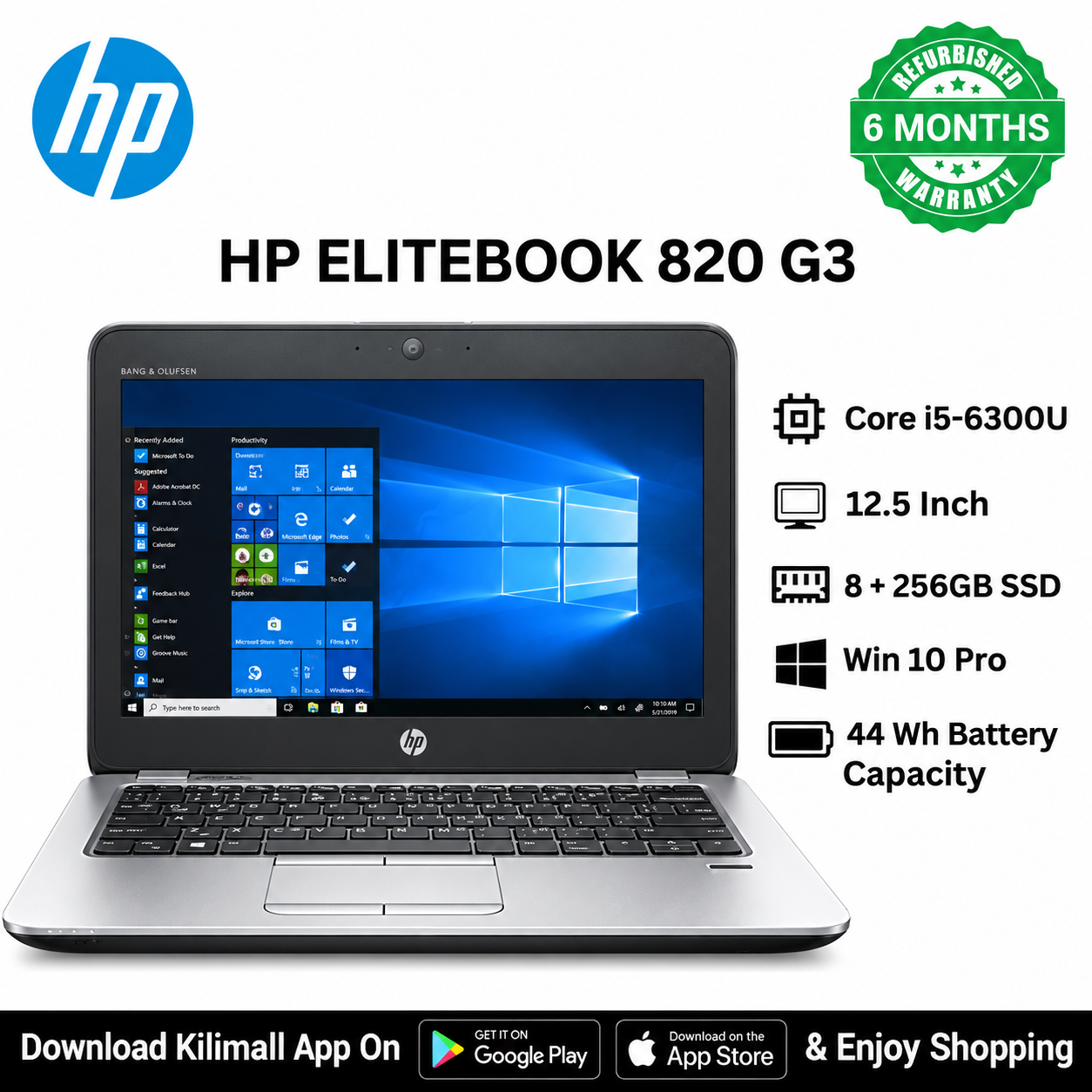 HP EliteBook 820 G3 – Powerful Core i5 | 8GB RAM | 256GB SSD | 12.5″ HD | Windows 10 Pro | Refurbished Business Laptop