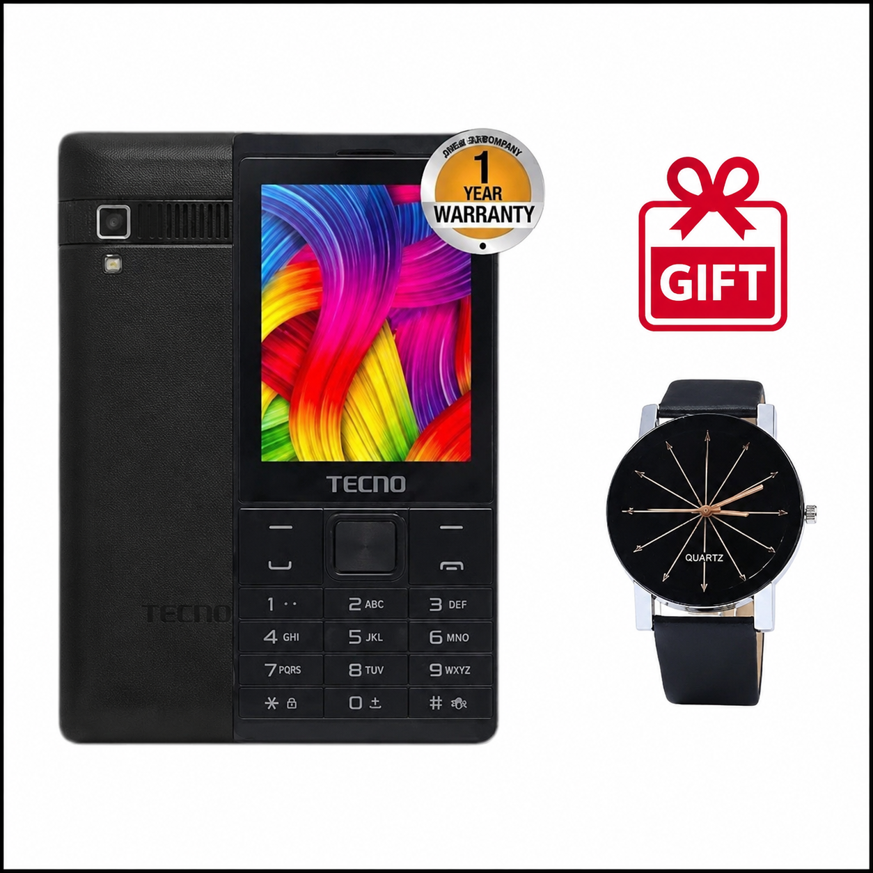 Tecno T 528 ,,16MB + 8 MB ,,2500 MAh,,FM Radio,,(Dual SIM) -Black