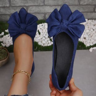 Summer New Women Flats Shoes Bow Pointed Toe Female Loafers Walking Fashion Sneakers Casual Shallow Breathable Shoes for Women