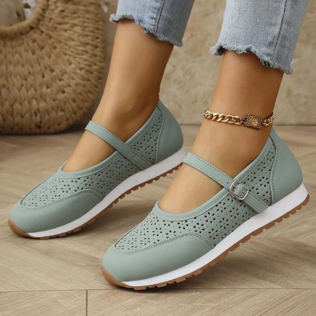 White Hollow Out Platform Sneakers Women 2025 Plus Size 36-43 Breathable Sports Shoes Woman Comfort Non Slip Walking Flats Mujer