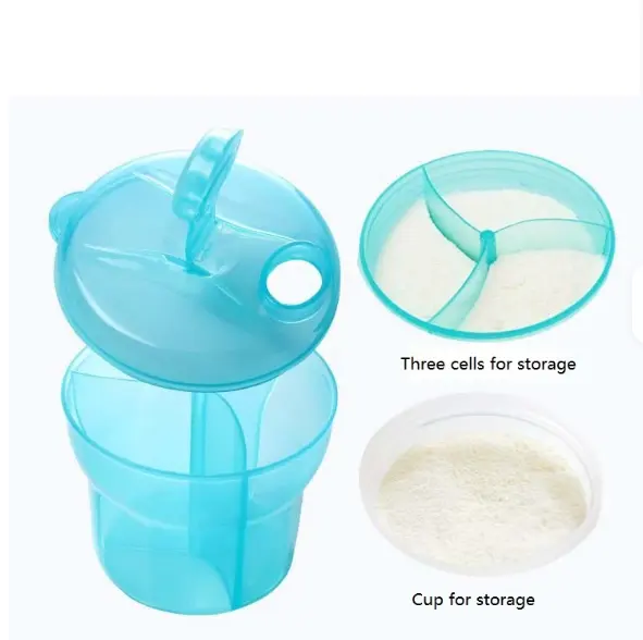 Baby Milk Powder Dispenser 270ml BPA-Free PP 3-Compartment Formula Storage Container