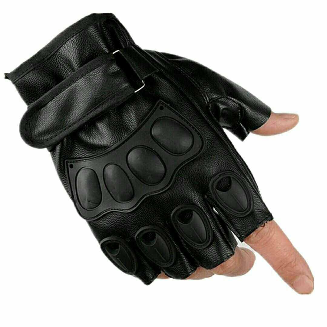 Men's Spring and Autumn Lightweight Cycling Gloves with Anti-Slip Design, Fingerless Half-Length Leather Gloves for Sports, Fitness, Outdoor Activities, and Driving
