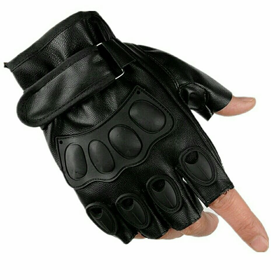 Men's Spring and Autumn Lightweight Cycling Gloves with Anti-Slip Design, Fingerless Half-Length Leather Gloves for Sports, Fitness, Outdoor Activities, and Driving
