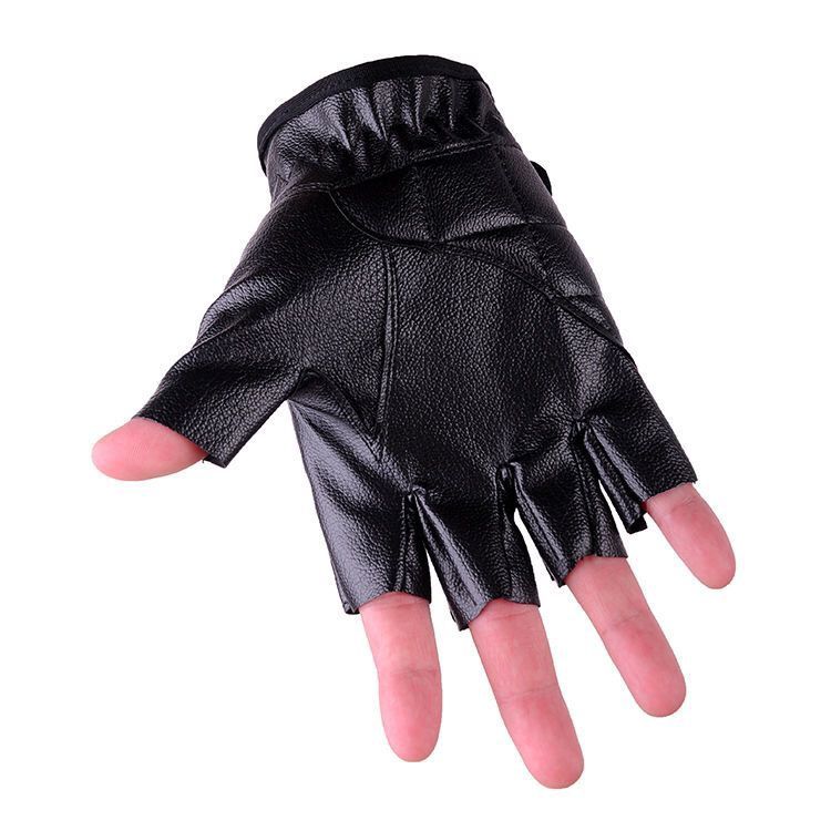 Men's Spring and Autumn Lightweight Cycling Gloves with Anti-Slip Design, Fingerless Half-Length Leather Gloves for Sports, Fitness, Outdoor Activities, and Driving