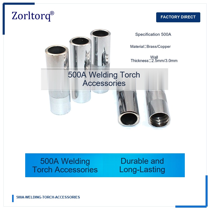 500A MIG CO2 Welding Torch Accessories Protection Cup Contact Tip Insulating Nut Gas Diffuser and Gooseneck