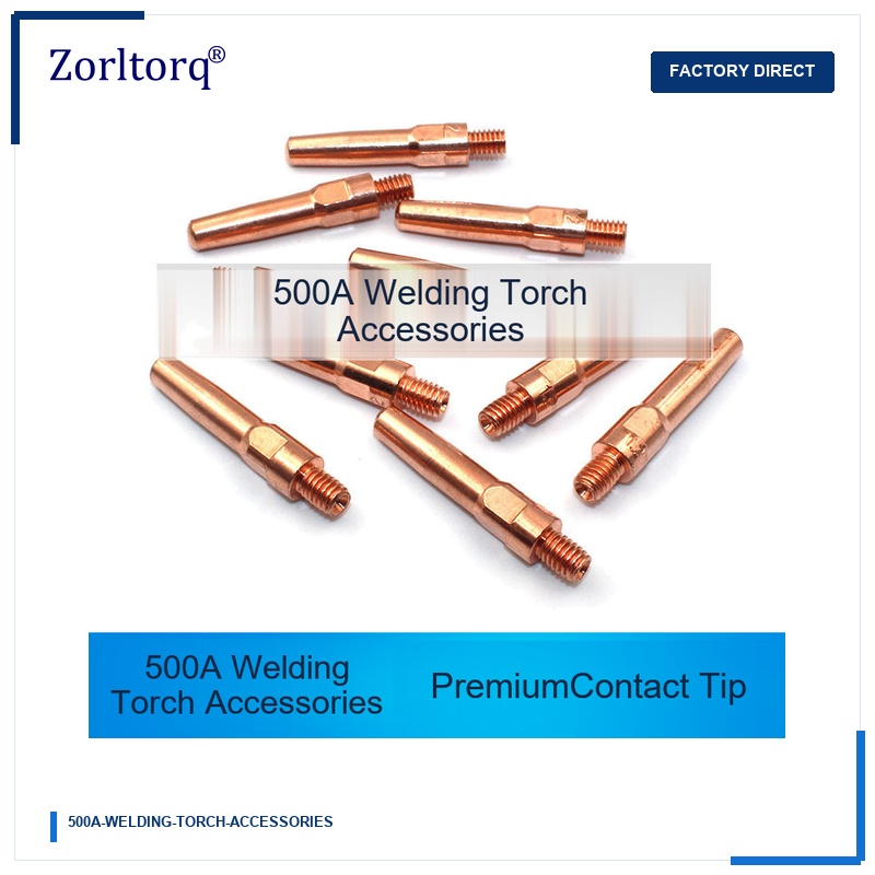 500A MIG CO2 Welding Torch Accessories Protection Cup Contact Tip Insulating Nut Gas Diffuser and Gooseneck