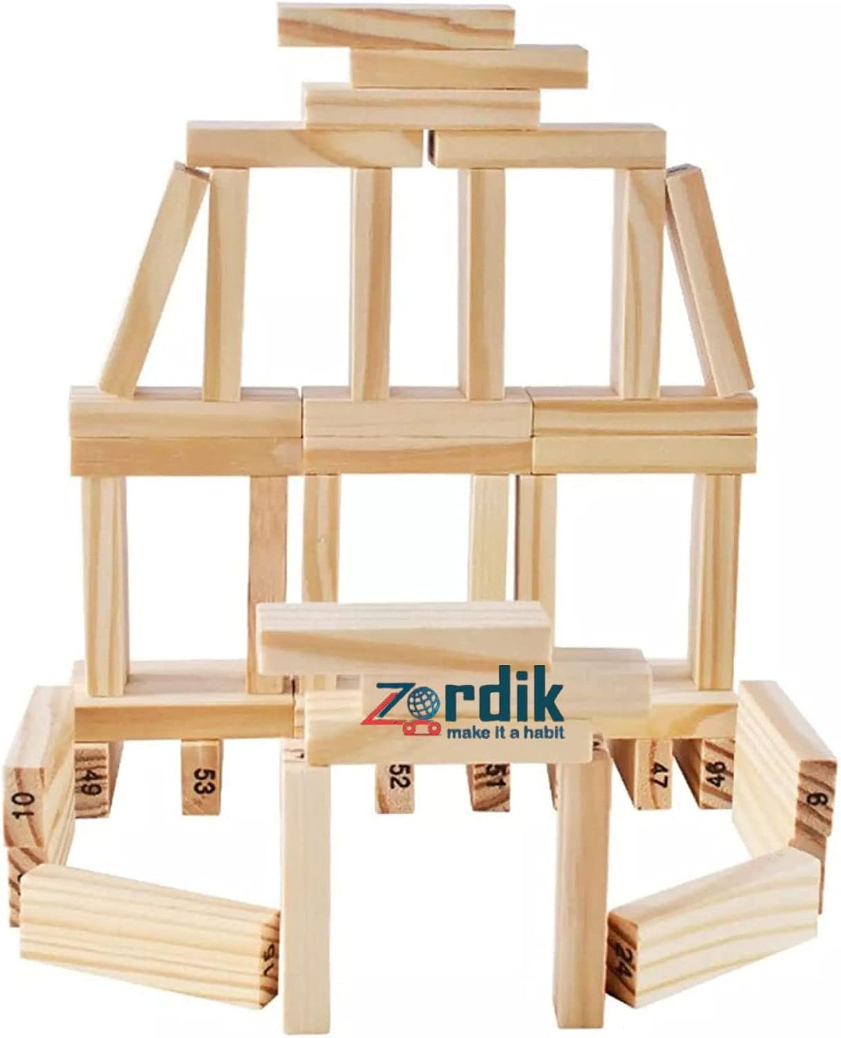 Jenga friends game Jenga Tower Toy (Wooden)54 Pcs Wooden Number Stacking Block Tumble Tower Blocks Game Giant Toppling Tower Wood Stacking Game