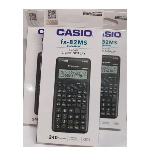Casio fx-82MS 2nd Edition Scientific Calculator – Non-Programmable with 240 Functions, Solar + Battery Power, 2-Line Display | For Students, Engineers & Professionals