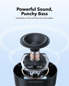 Anker soundcore Pyro Mini Portable Bluetooth Wireless Speaker with Full-Body Light Show, 6W, 10H Playtime, TWS Pairing, RGB Lights, AUX-In, Card Slot, USB-C, Bluetooth 5.3, Portable for Backyard, Outd