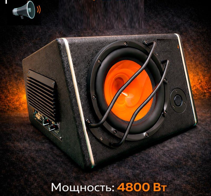 12V Audio 10 Inch Subs with Box and Amp 16cm Car Subwoofer Car Audio Active Bass Woofer Speaker Box