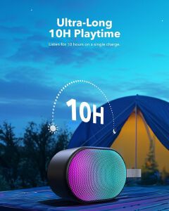 Anker soundcore Pyro Mini Portable Bluetooth Wireless Speaker with Full-Body Light Show, 6W, 10H Playtime, TWS Pairing, RGB Lights, AUX-In, Card Slot, USB-C, Bluetooth 5.3, Portable for Backyard, Outd