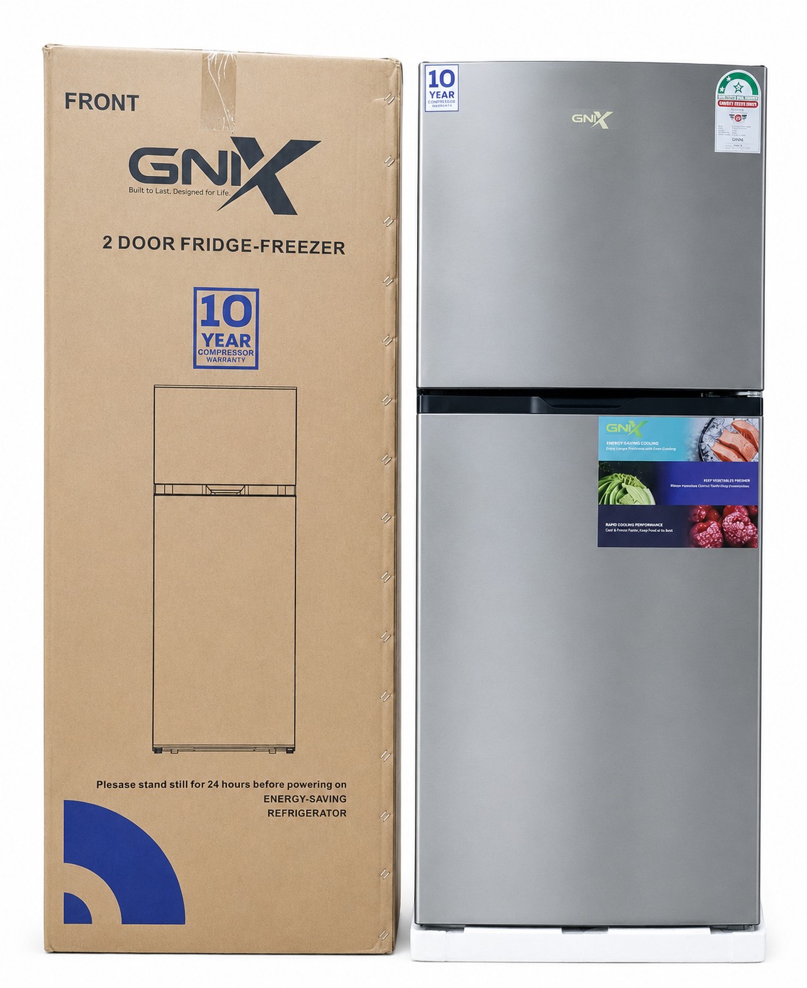 GNIX 2-Door Fridge-Freezer 197 Litres No Frost – GL-FR227-NF-S