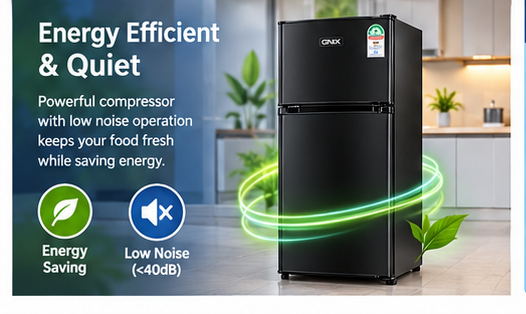 GNIX 2-Door Fridge-Freezer 138 Litres Defrost – GL-FR168-DF-S