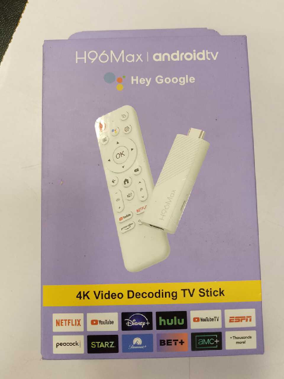 H96max android tv stick