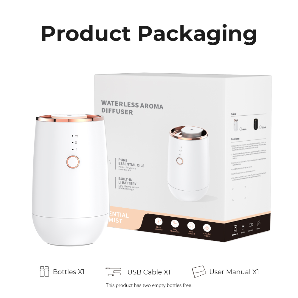 Mini Car Waterless Essential Oils Diffuser Car Fragrance Aromatherapy Diffuser Higher Atomizing Efficienc Home Air Freshener