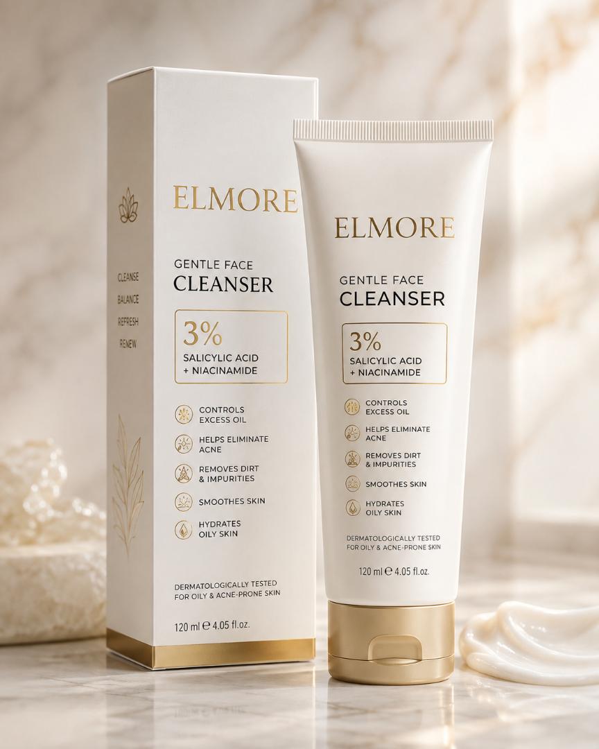 ELMORE Gentle Face Cleanser Ideal for oily and acne-prone skin to control excess oil, smoothen and hydrate skin.