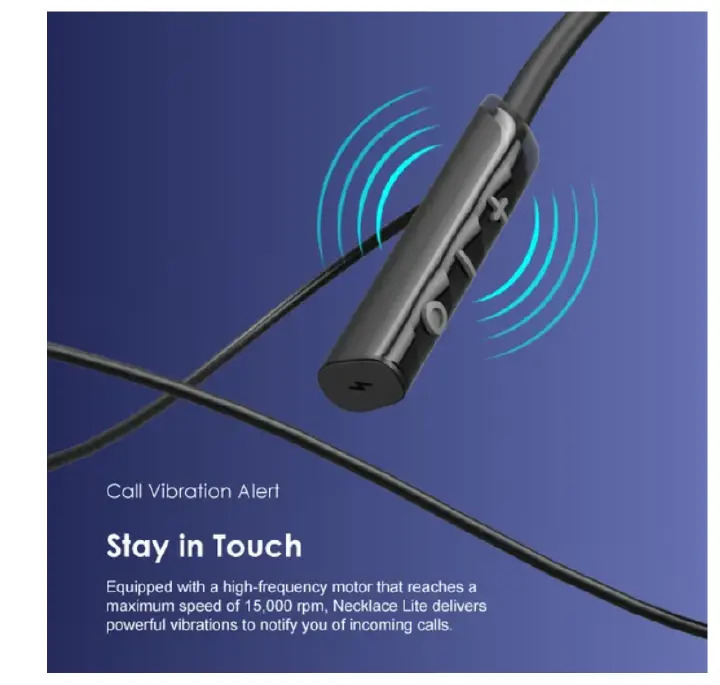 [Annivesary Offer] Oraimo Necklace Lite Call Vibration Wireless Headphones Audio and Video Sync in Game Noise Cancellation in Calls Dual Device Connection 30-hour Long Playtime Neck band