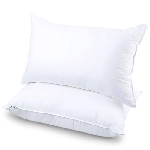Pair of Premium Ultra-Soft Bed Pillows – Hypoallergenic Microfiber Sleeping Pillows for Back, Side & Stomach Sleepers