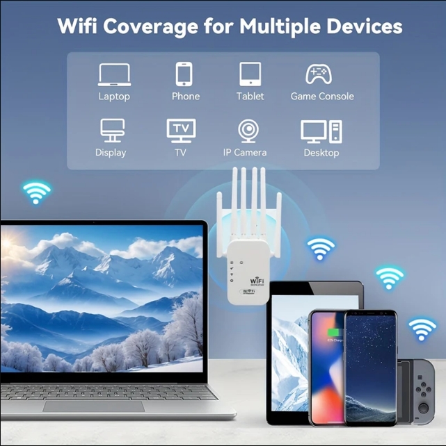 Xiaomi 1200Mbps Wifi Amplifier Dual band 2.4G 5G Repeater Network Expander Range Extender Signal Booster Wireless Wi-Fi Router