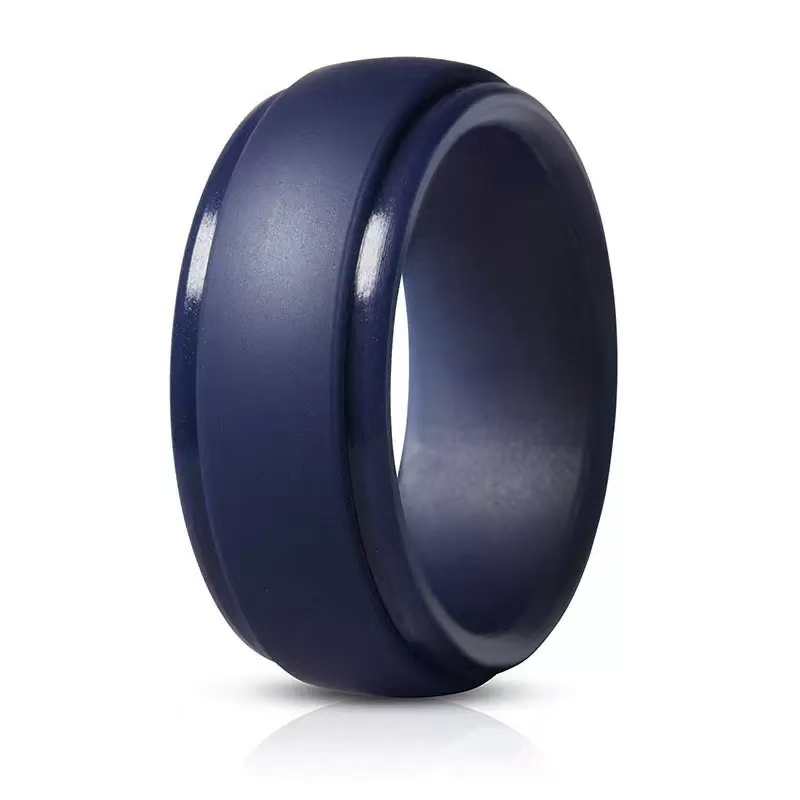 Men Silicone Rings Hypoallergenic Flexible Sports Antibacterial Wedding Rubber Bands 8mm Food Grade FDA Silicone Finger Ring