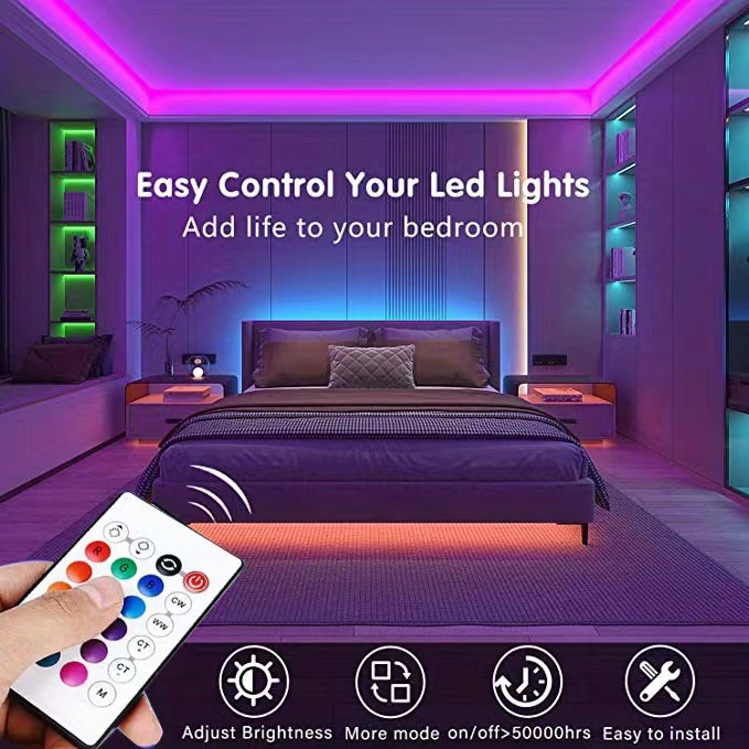 LED Strip Light Color USB RGB Tpae Bluetooth LED Strip Bedroom Decoration 5050 5m 10m TV LED Backlight For Christmas