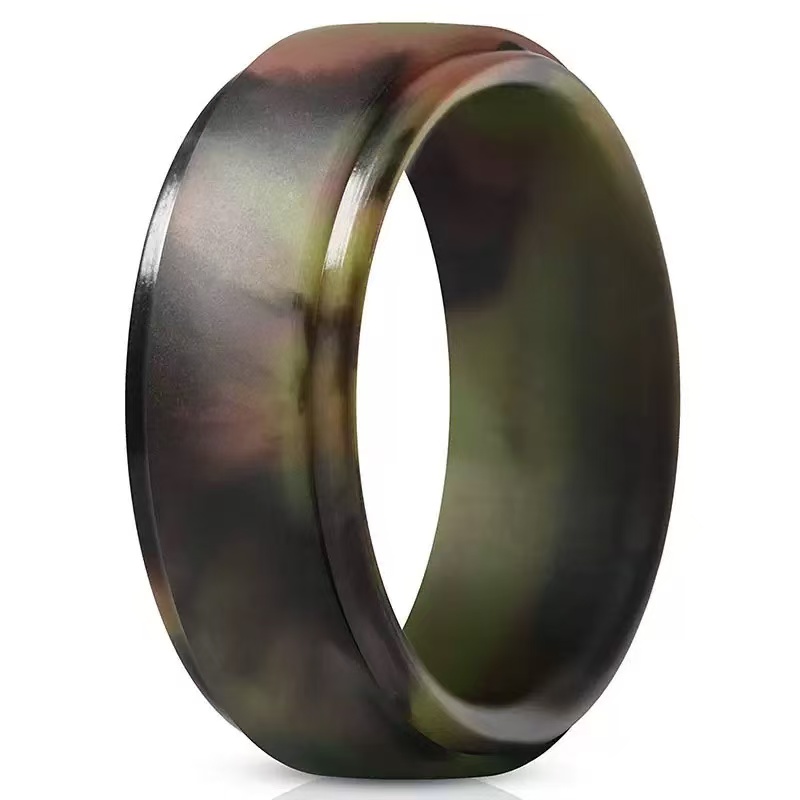 Men Silicone Rings Hypoallergenic Flexible Sports Antibacterial Wedding Rubber Bands 8mm Food Grade FDA Silicone Finger Ring