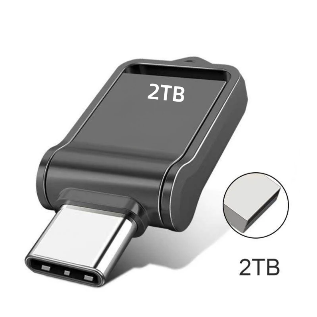 2TB USB 3.2 Flash Drive High Speed Metal U Disk Type-c Interface Dual-use Flash Memory Stick For Phone Windows Computer