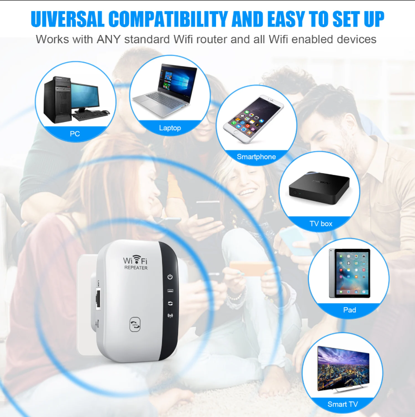 300Mbps Wireless WIFI Repeater 2.4G Router Wifi Range Extender Wi-Fi Signal Amplifier 802.11N Network Card Adapter for PC