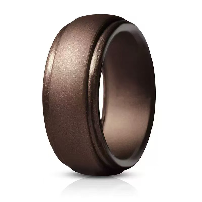 Men Silicone Rings Hypoallergenic Flexible Sports Antibacterial Wedding Rubber Bands 8mm Food Grade FDA Silicone Finger Ring