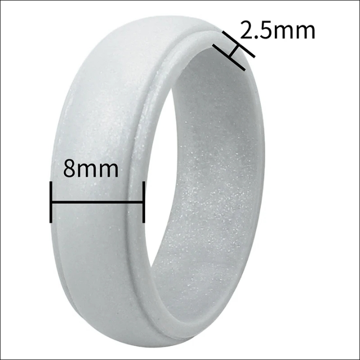 Men Silicone Rings Hypoallergenic Flexible Sports Antibacterial Wedding Rubber Bands 8mm Food Grade FDA Silicone Finger Ring