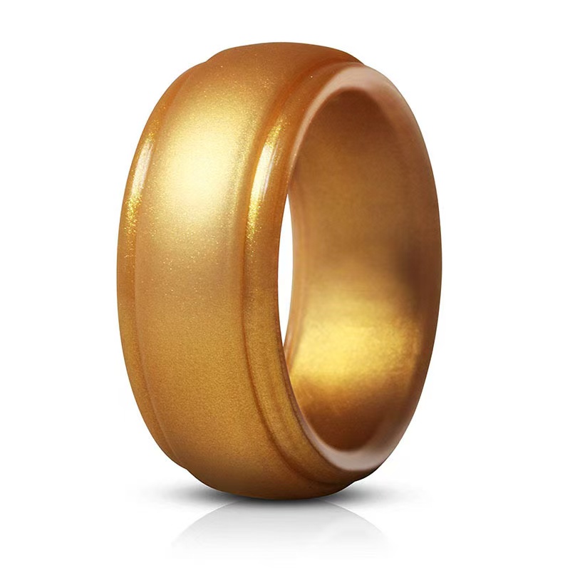 Men Silicone Rings Hypoallergenic Flexible Sports Antibacterial Wedding Rubber Bands 8mm Food Grade FDA Silicone Finger Ring