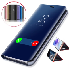 Mirror Flip Case For Samsung Galaxy A10 A30 A40 A50 A70 A80 M20 M30 J4 Plus J6 2018 S7 edge S8 S9 Plus S10 Note 10 Pro 8 9 Cover
