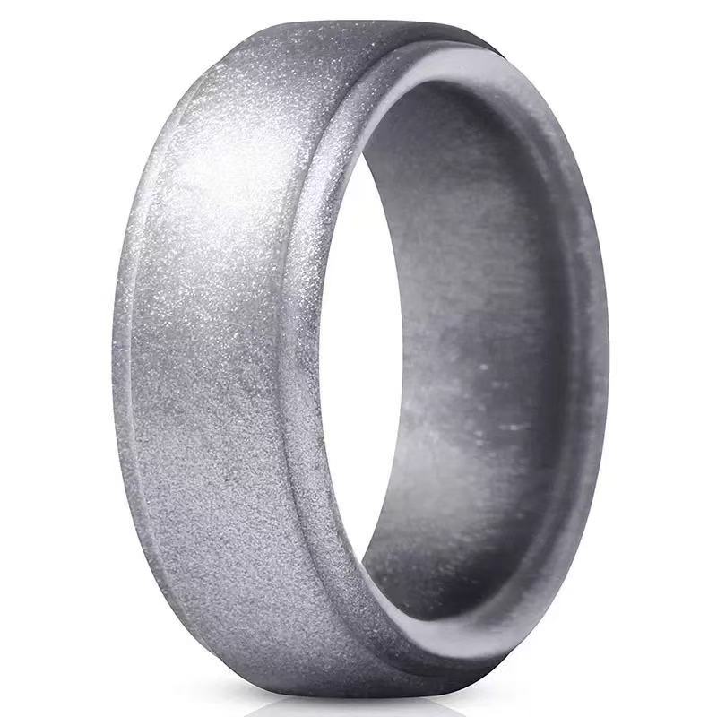 Men Silicone Rings Hypoallergenic Flexible Sports Antibacterial Wedding Rubber Bands 8mm Food Grade FDA Silicone Finger Ring