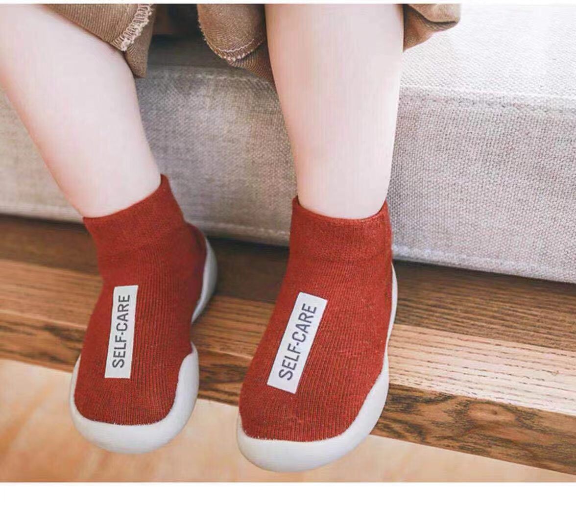Unisex Baby Shoes First Shoes Baby Walkers Toddler First Walker Baby Girl Kids Soft Rubber Sole Baby Shoe Knit Booties Anti-slip