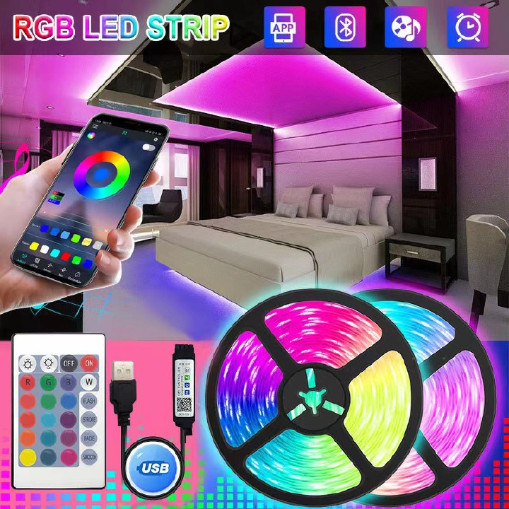 LED Strip Light Color USB RGB Tpae Bluetooth LED Strip Bedroom Decoration 5050 5m 10m TV LED Backlight For Christmas