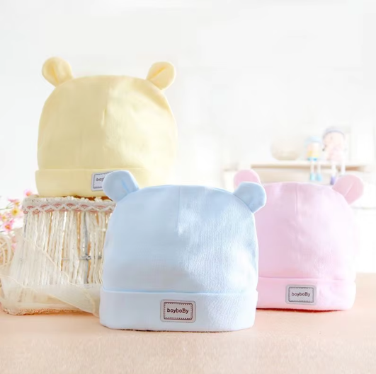 Cute Kids Hat Cap with Bibs Candy Solid Colors Boys Girls Baby Beanies Hats Cotton Born Baby Hat Bibs Toddler Infant Caps