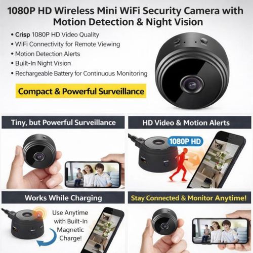 A9 MINI SPY NANNY WIFI CCTV CAMERA HIDDEN CAMERA - 1080P SPY SURVEILLANCE CAMERAS